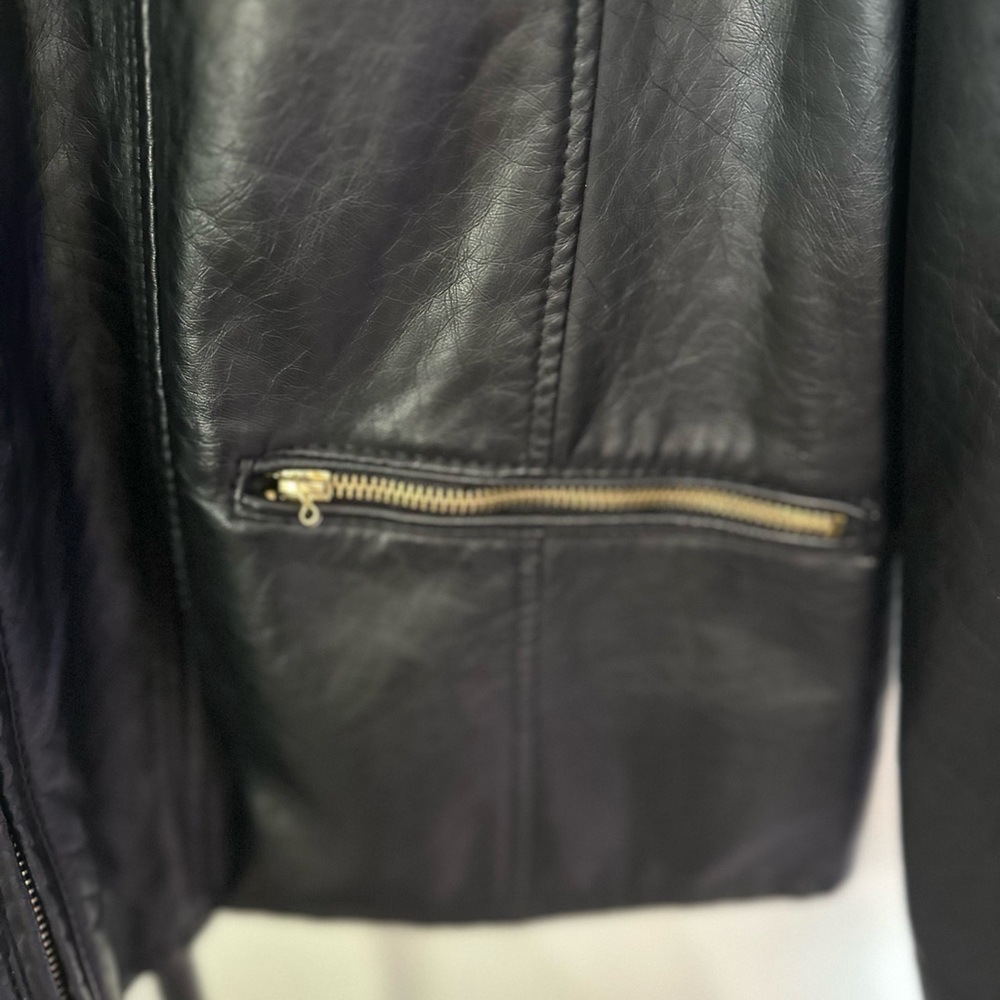 Therapy Black Leather Jacket with Gold Zippers - Picture 2 of 8